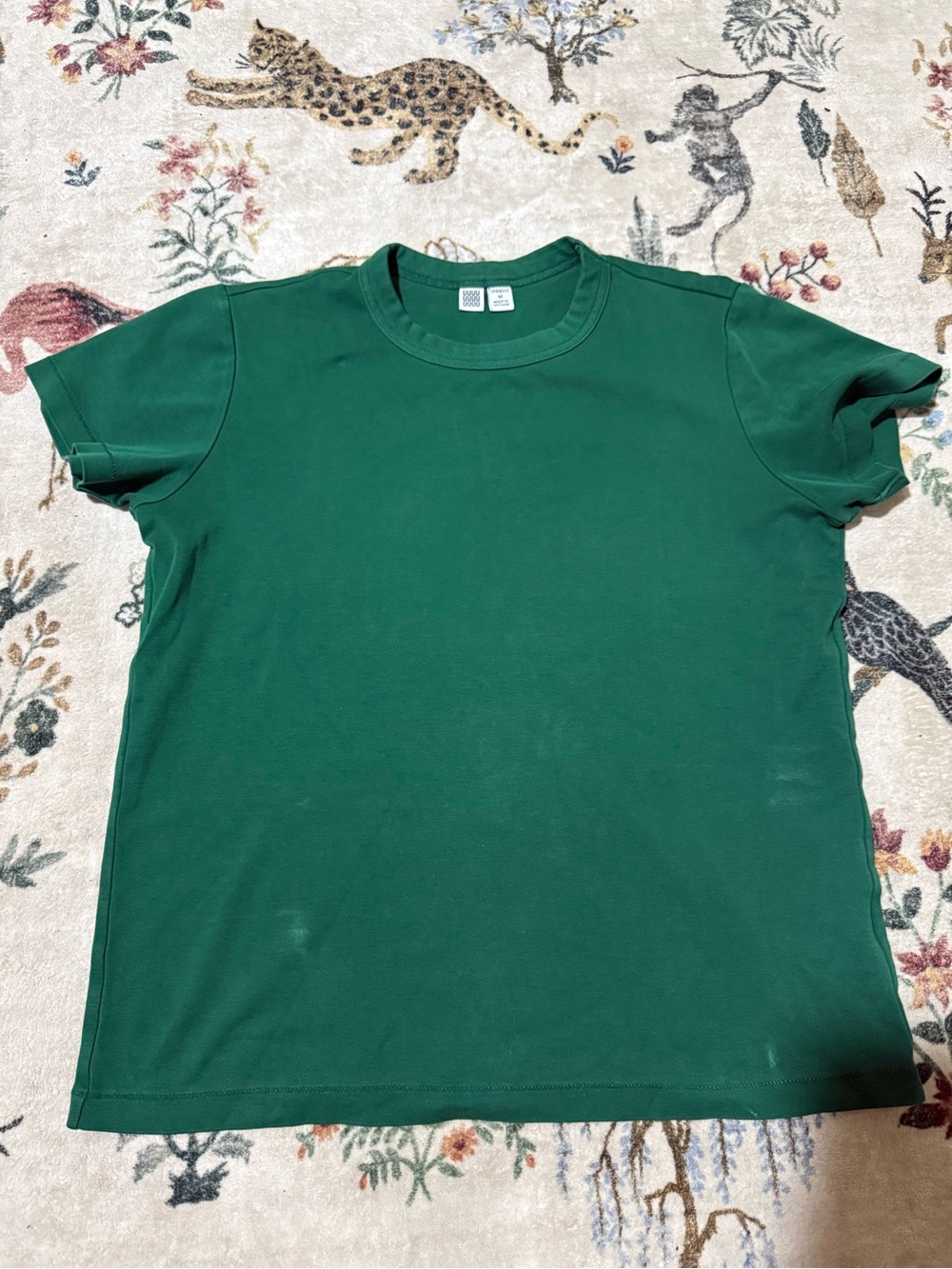 Uniqlo M Classic Solid Green Crewneck T-Shirt
